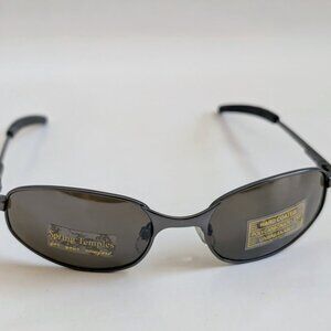 NWT Vintage 90's Rectangle Metal Designer Sport Sunglasses (S. Dark Gun)